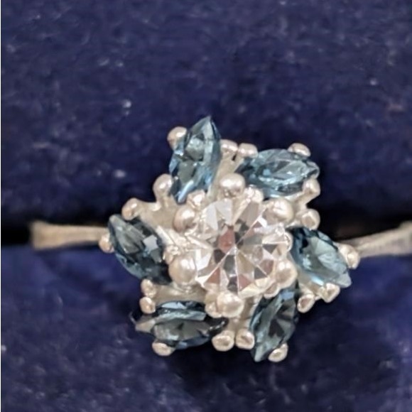 Elegant Silver 925 and Blue Gemstone Ring - Picture 2 of 7